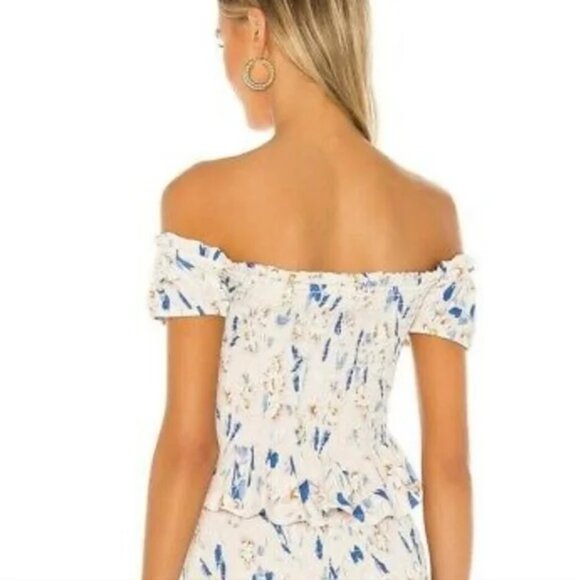 NWT BCBGENERATION BCBG Floral Smocked Off the Shoulder Top Size: Small - Picture 3 of 9